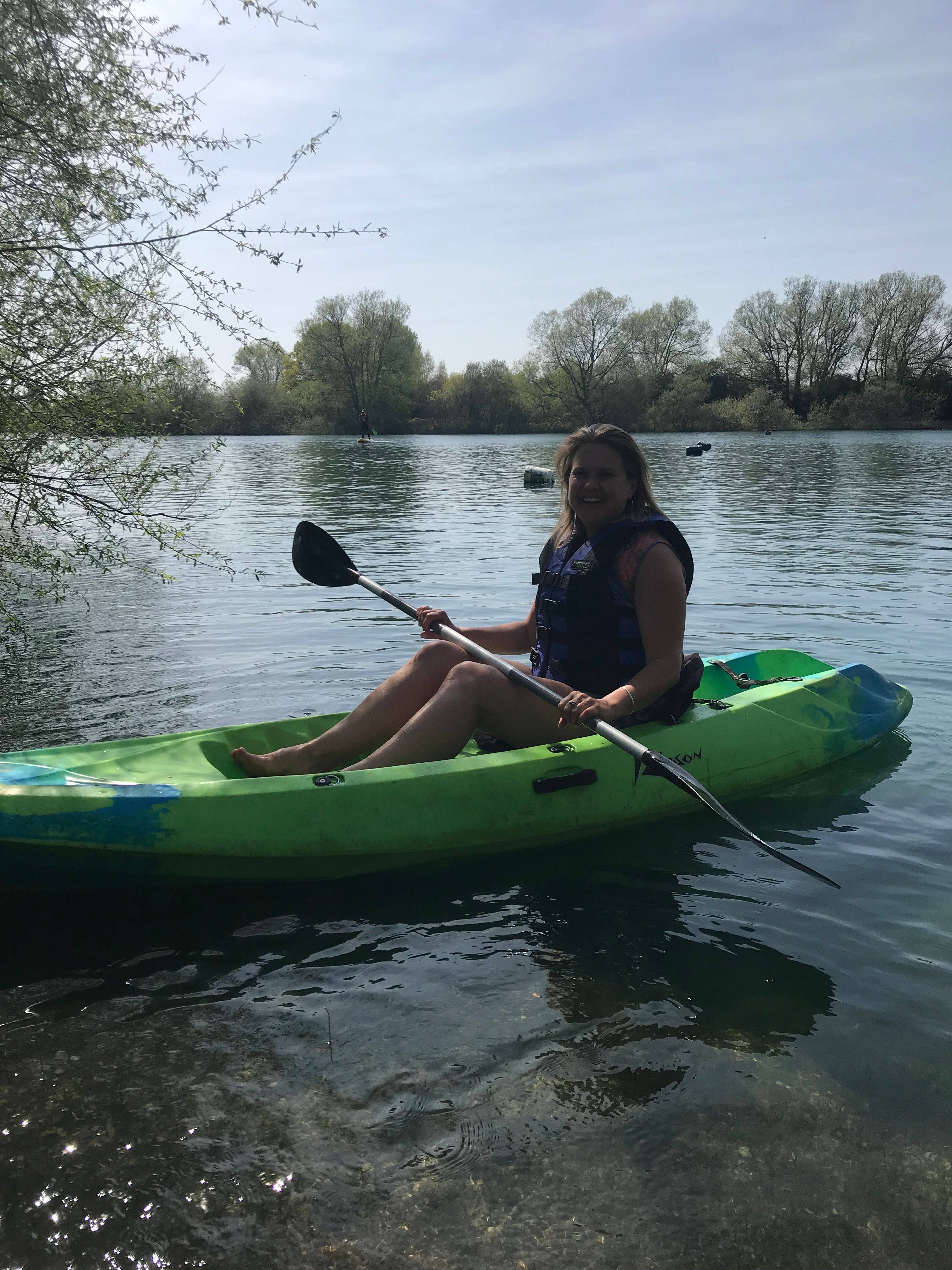 Kayaking on the Cotswold Water Park 4 Lakes Waterski School